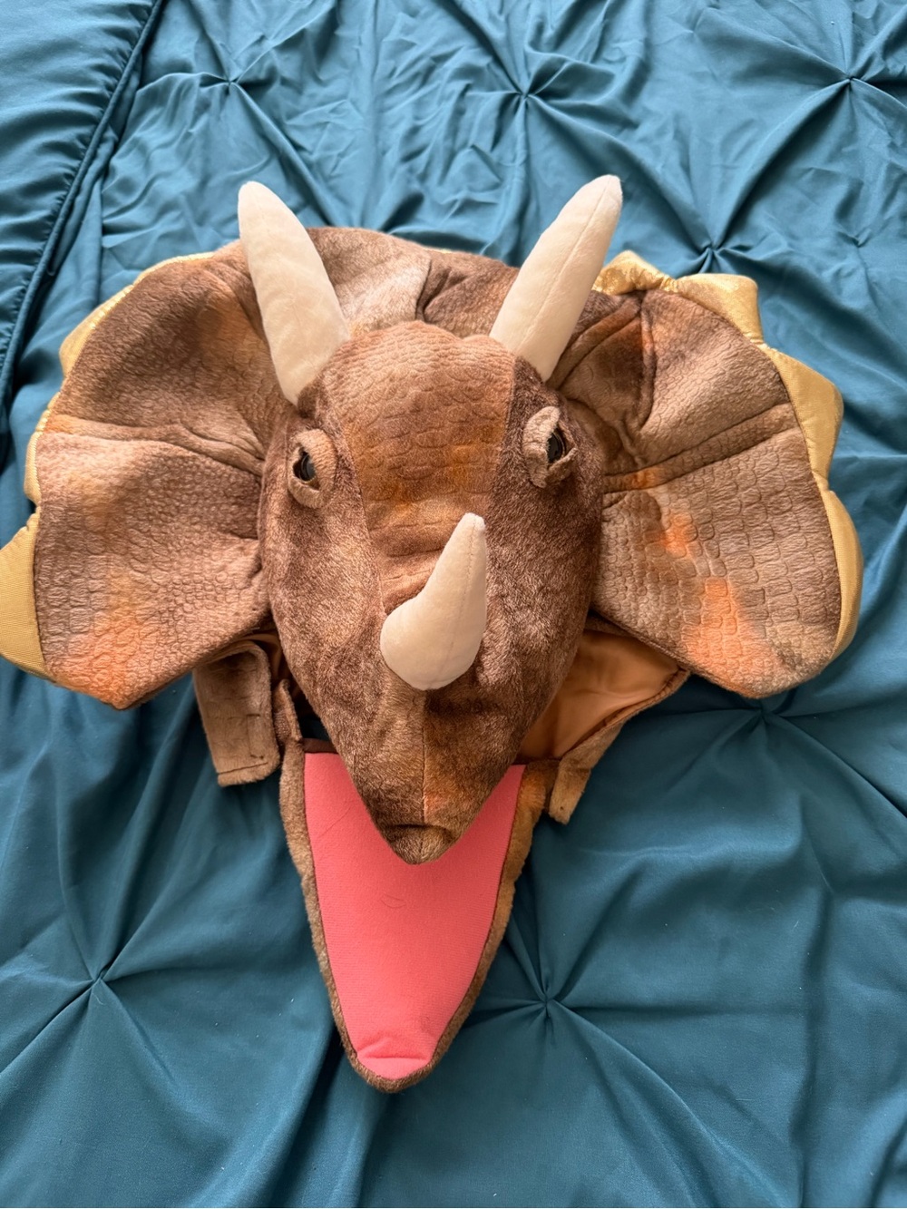 Pottery Barn Kids Plush Triceratops Halloween Costume in Brown